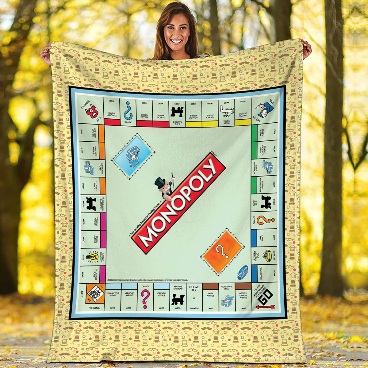 Board Game Monopoly Blanket Monopoly Fleece Blanket Monopoly Board Game Birthday Gifts Monopoly Game Christmas Gifts For Him