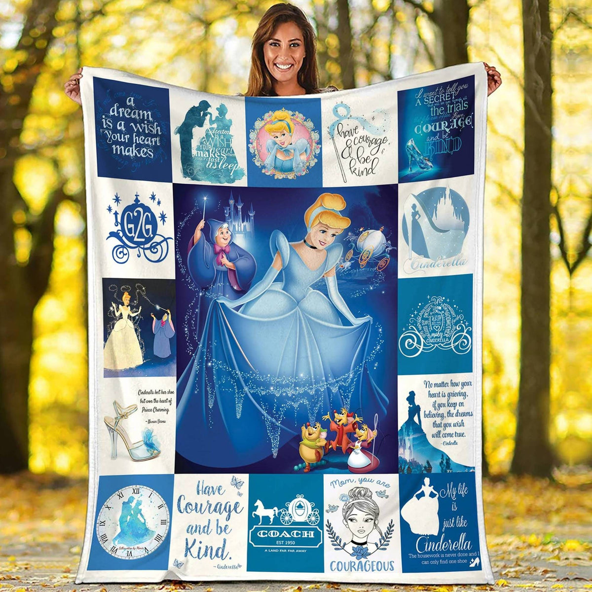 Cinderella Blanket | Cinderella Princess Fleece Blanket | Princess Blanket | Magic Kingdom Disneyland Blanket Birthday Gift