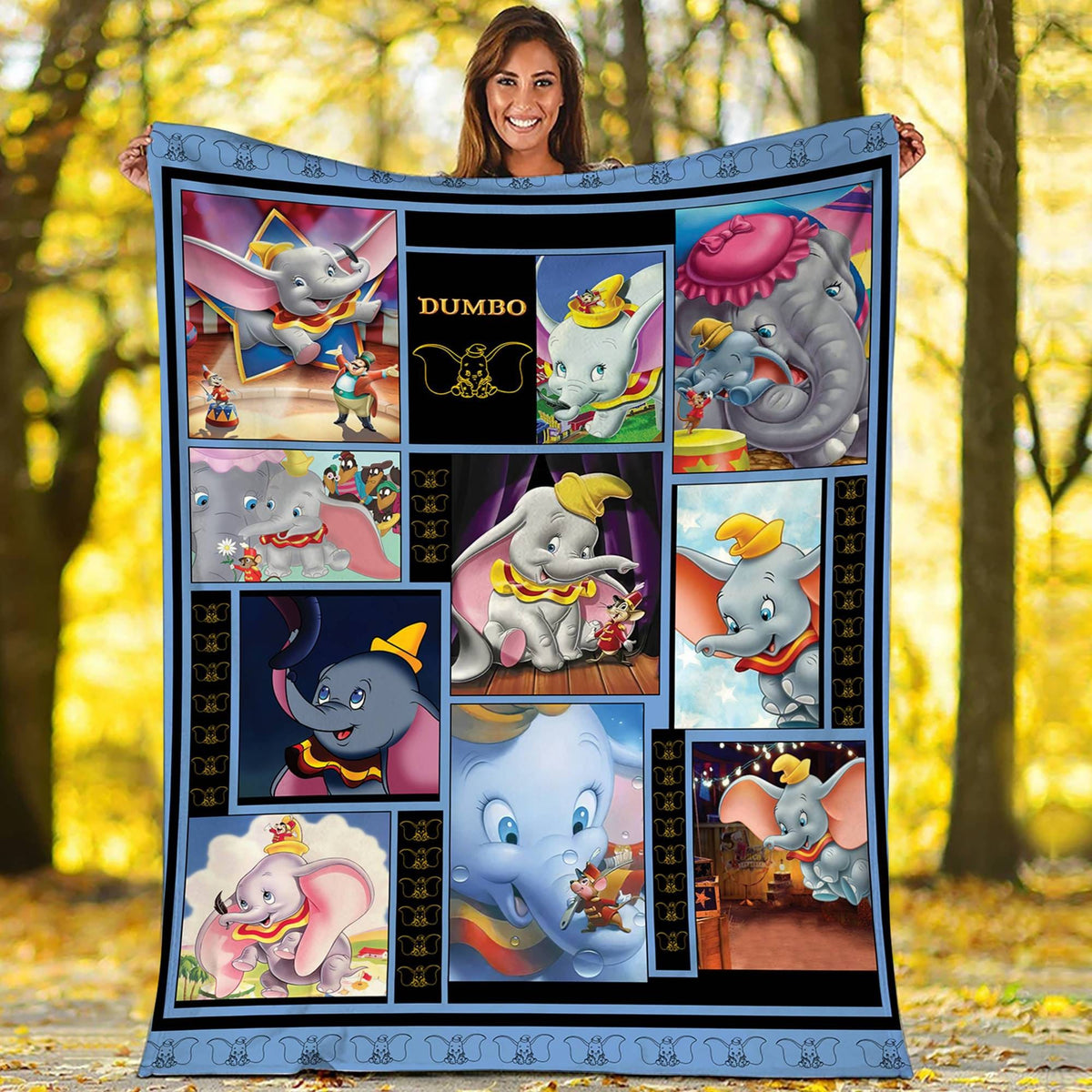 Dumbo Fleece Blanket | Disneyland Blanket | Dumbo Elephant Throw Blanket for Bed Couch Sofa Christmas Gifts