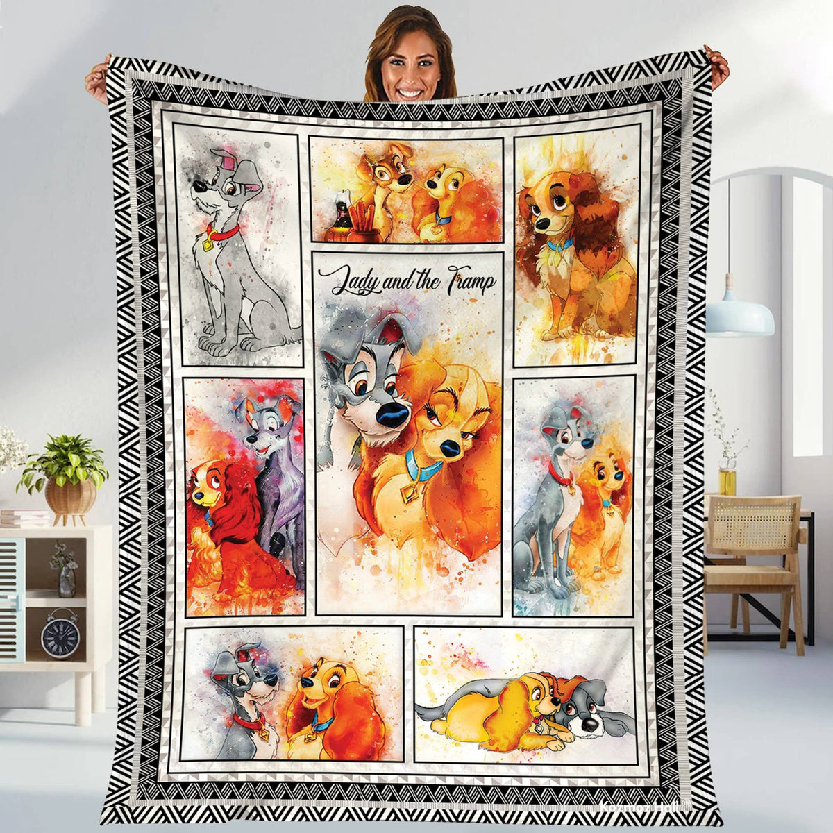 Lady and the Tramp Fleece Blanket the Tramp Dog Blanket Dog Magic Kingdom Fleece Blanket Throw Blanket for Bed Couch Sofa