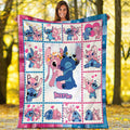 Stitch Angel Blanket | Stitch Angel Fleece Blanket | Stitch Angel Birthday Gifts | Valentine Gifts For Couples Blanket