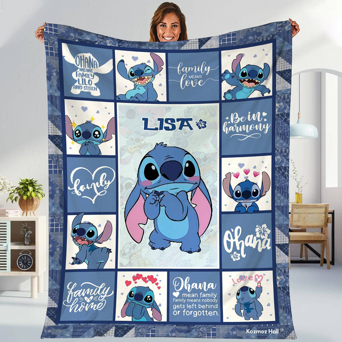 Personalized Stitch Blanket Lilo Stitch Blanket Stitch Birthday Gifts Angel Stitch Christmas Gifts