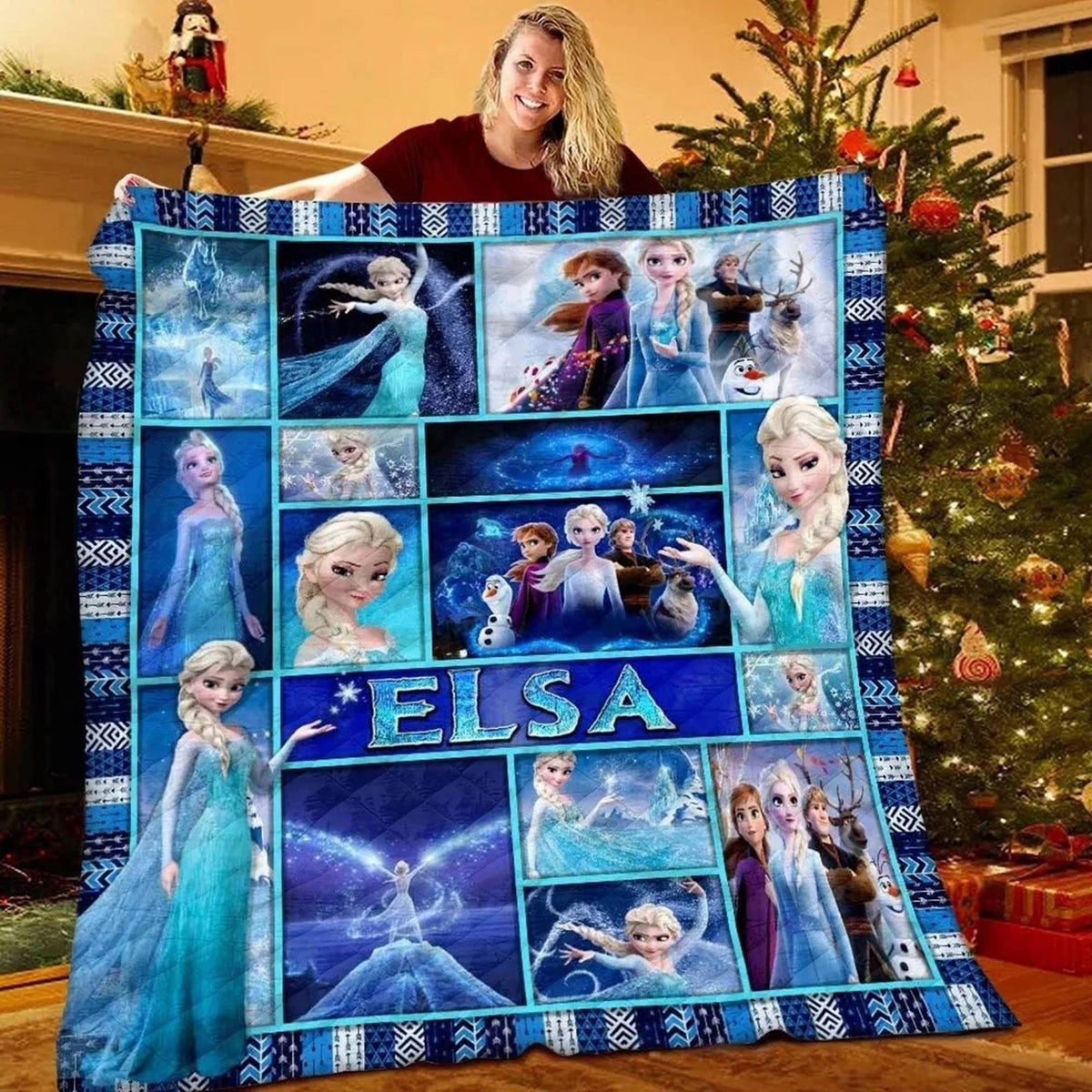 Elsa Princess Fleece Blanket | Elsa Princess Blanket |Olaf Kristoff Sven Blanket For Bed Sofa |Magic Kingdom Christmas Gifts, Birthday Gifts