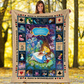 Alice In Wonderland Fleece Blanket, Alice Cheshire Cat Blanket, Alice Wonderland We're All Mad Here Birthday Gifts Blanket