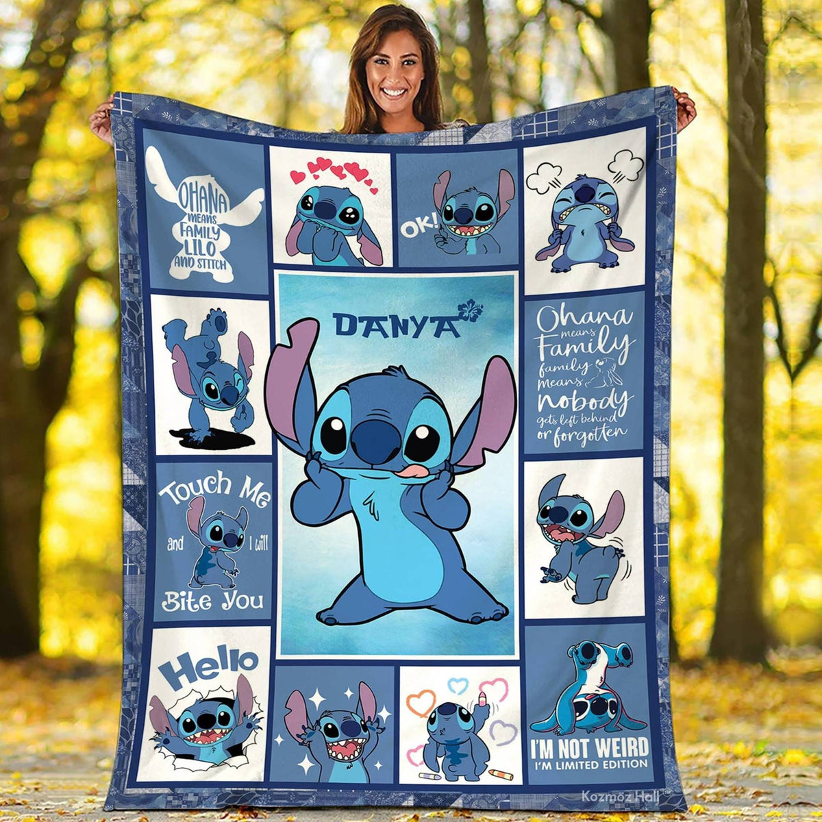 Lilo Stitch Blanket | Personalized Custom Stitch Blanket | Ohana Means Family Blanket | Magic Kingdom Fleece Blanket
