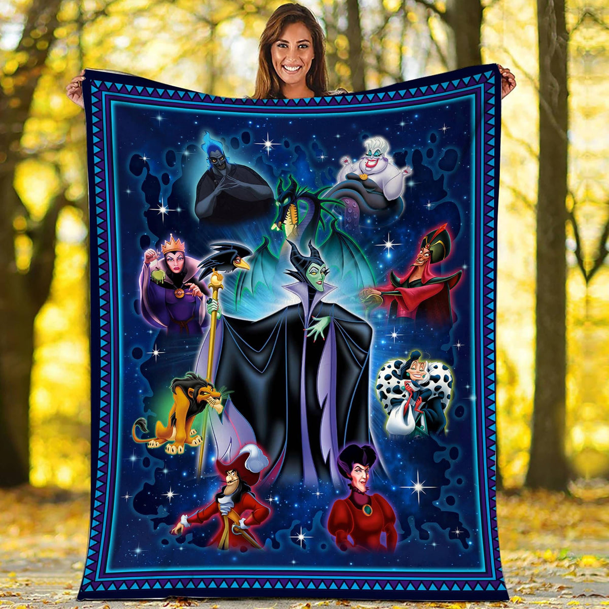 Villains Fleece Blanket Dr Facilier Evil Queen Malecifent Cruella de Vil Blanket Villains Magic Kingdom Fleece Blanket Bedding Decor