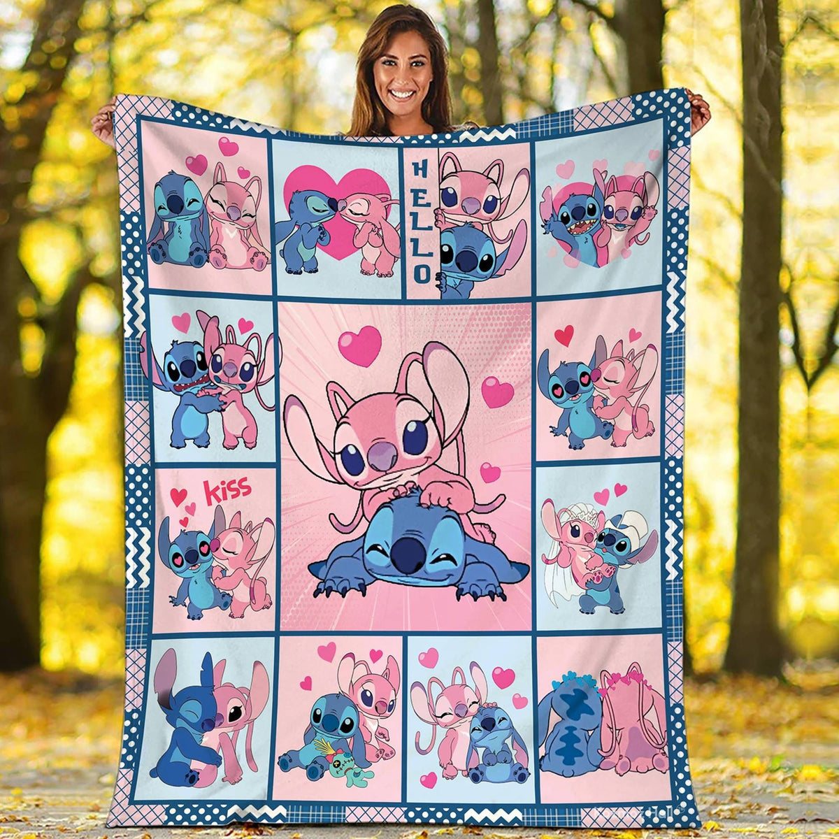 Stitch Angel Blanket Stitch Angel Fleece Blanket Stitch And Angel Birthday Gifts Valentine Gifts For Couples Blanket