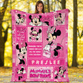 Personalized Minnie Mouse Blanket | Minnie Mouse Fleece Blanket | Miceky Minnie Mouse Magic Kingdom Birthday Gifts Blanket