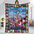 Personalized Disneyland Movies Blanket | Mickey And Friends Fleece Blanket Magic Kingdom Birthday Blanket