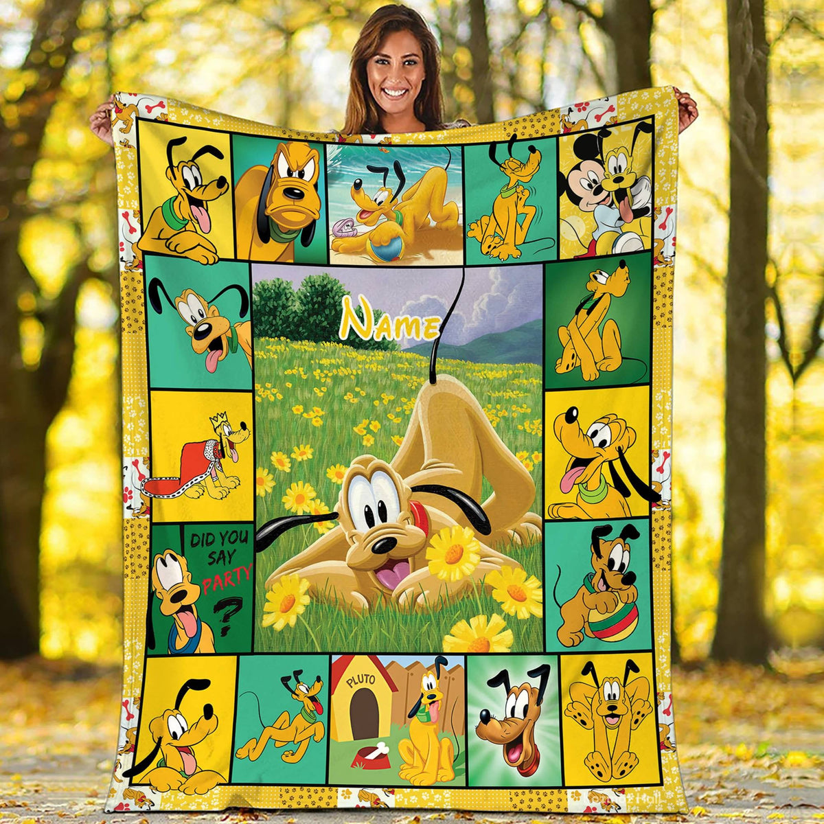 Personalized Pluto Dog Blanket Mickey And Friends Fleece Blanket Pluto Birthday Theme Party Pluto Christmas Fleece Blanket