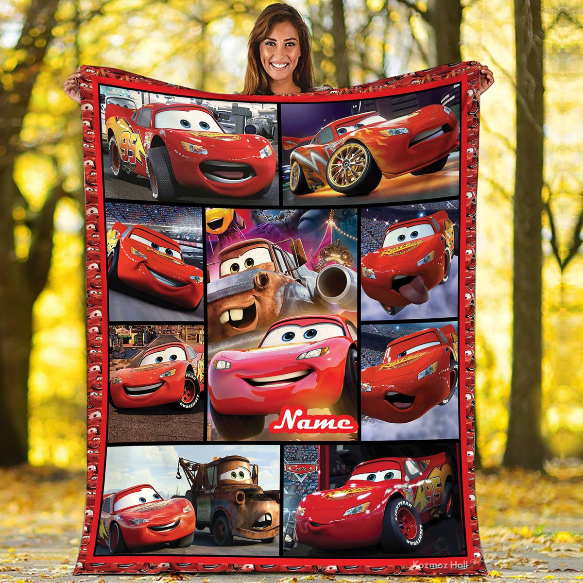 Personalized Lightning McQueen Blanket Lightning McQueen Fleece Blanket Birthday Blanket Christmas Gifts For Him
