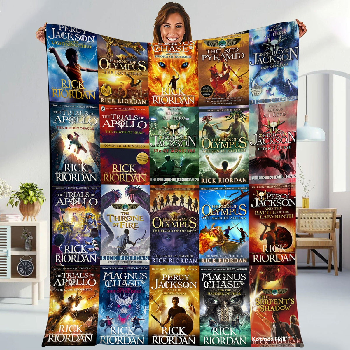 Rick Riordan Books Percy Jackson Blanket | Percy Jackson & the Olympians Fleece Blanket | Camp Half Blood Blanket