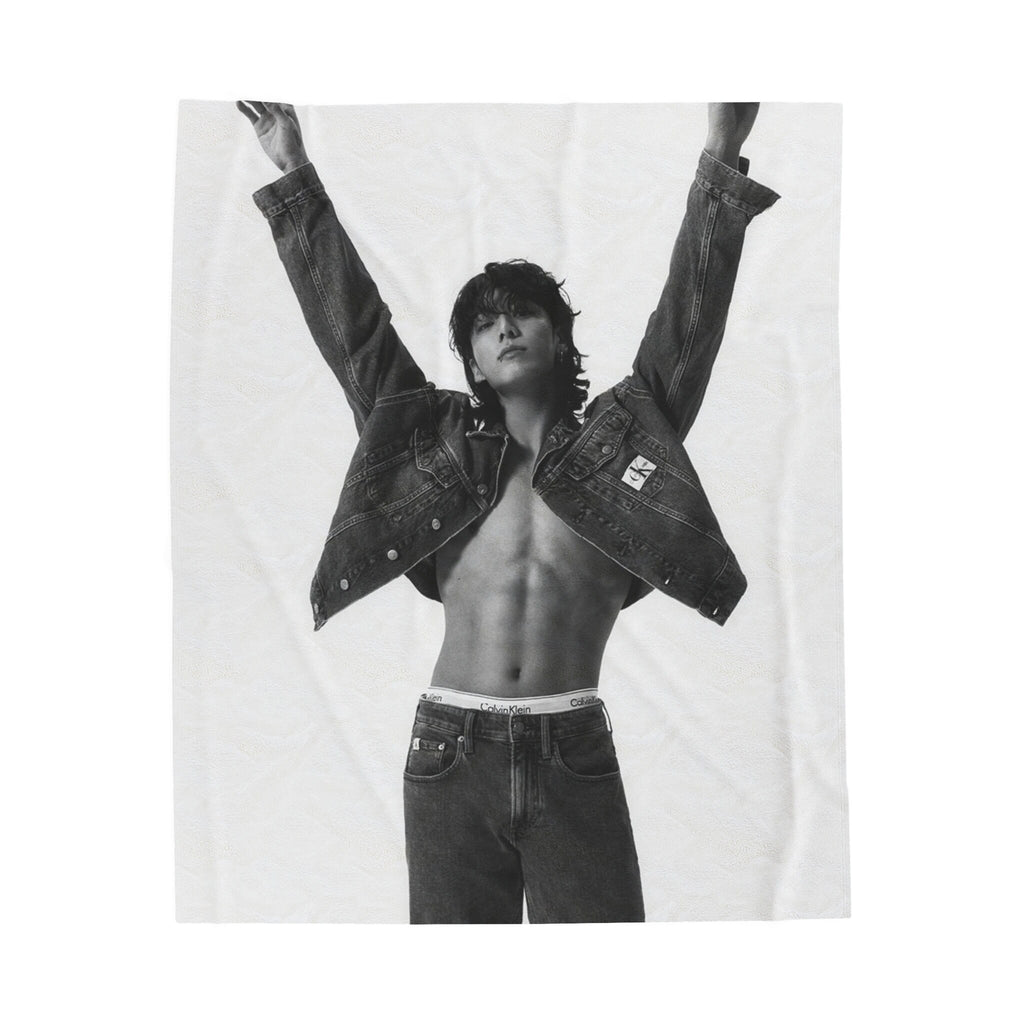 JK Abs Photo Blanket, 2023 Jk Photo Shoot Throw Blanket, Kpop Army Decor, Namjooning Fan Gift #2038