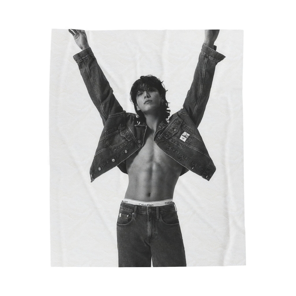 JK Abs Photo Blanket, 2023 Jk Photo Shoot Throw Blanket, Kpop Army Decor, Namjooning Fan Gift #2038