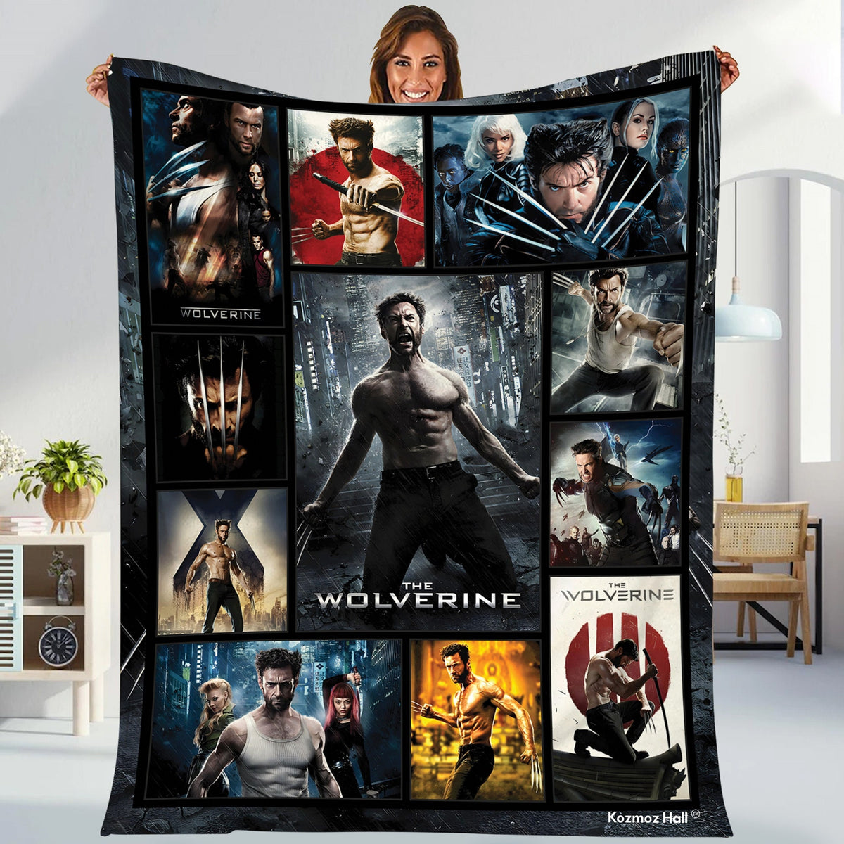 Wolverine Blanket | James Howlett Logan Wolverine Fleece Blanket | Wolverine X-men Superhero Throw Blanket for Bed Couch Sofa