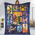 X-men Animation Blanket | Professor X Jean Grey Wolverine Cyclops Beast Fleece Blanket | Superhero Xmen Blanket