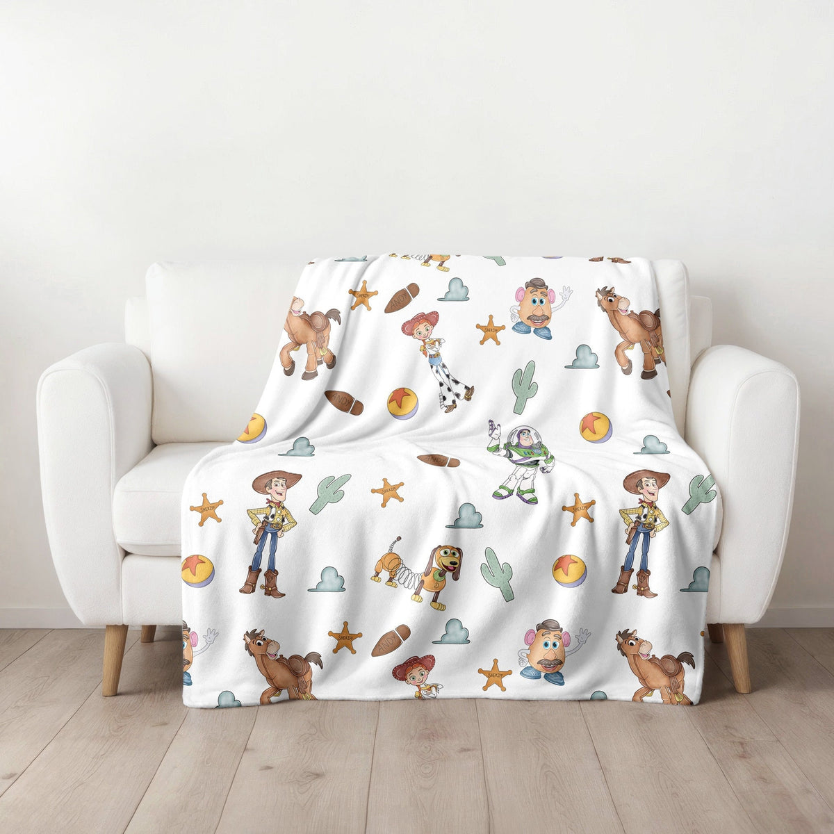 Toy Story Velveteen Plush Blanket, Kids woody and buzz blanket, Toy Story Nursery Decor