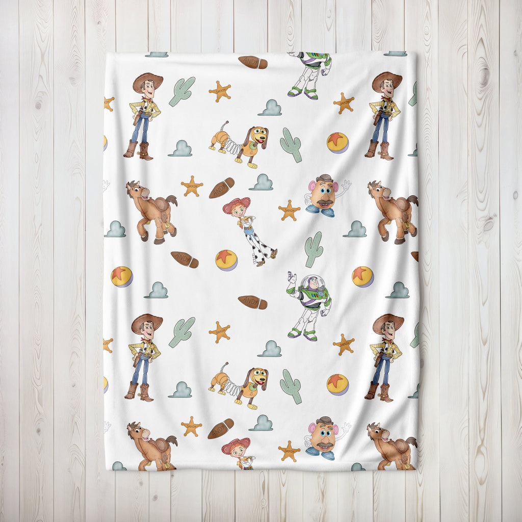 Toy Story Velveteen Plush Blanket, Kids woody and buzz blanket, Toy Story Nursery Decor