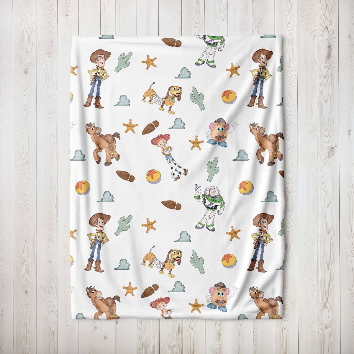 Toy Story Velveteen Plush Blanket, Kids woody and buzz blanket, Toy Story Nursery Decor