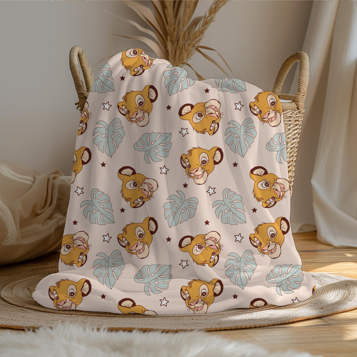Simba Sherpa Blanket, Lion King Toddler Blanket, Customizable Baby Blanket, Disney Home Decor, Disney Blanket for Kids, Baby Shower Gift