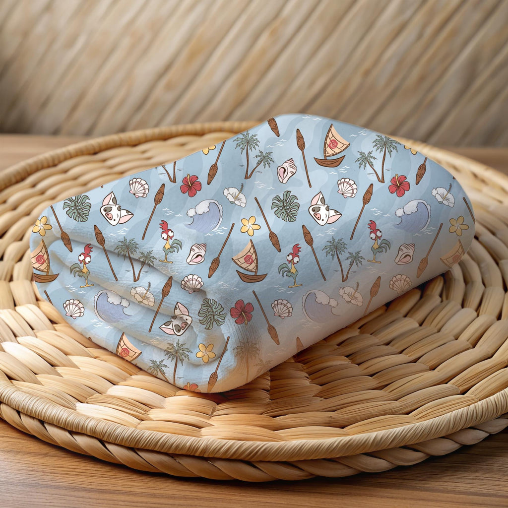 Moana Sherpa Blanket, Disney Blanket for Kids, Customizable Baby Blanket, Baby Shower Gift, Disney Home Decor, Pua Hei Hei Toddler Blanket
