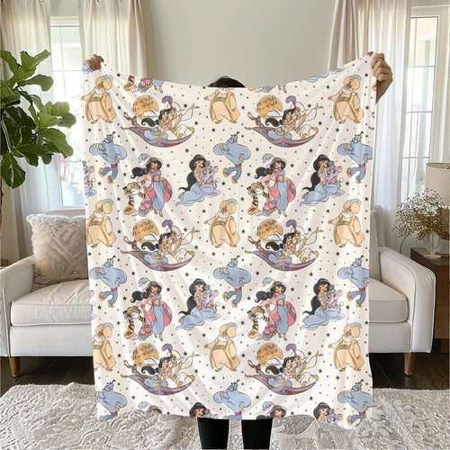 Aladdin Sherpa Blanket, Disney Princess Jasmine Blanket, Customizable Toddler Blanket, Baby Shower Gift, Disney Nursery Decor, Plush Blanket