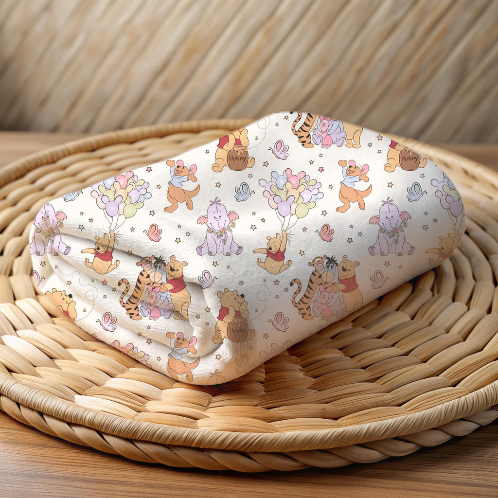 Winnie the Pooh Sherpa Blanket, Tigger Toddler Blanket Customizable Baby Blanket Disney Home Decor, Disney Blanket for Kid, Baby Shower Gift