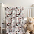Mickey Mouse Sherpa Blanket, Disney Home Decor, Customizable Baby Blanket, Velveteen Plush Toddler Blanket, Disney Gift, Disney Nursery