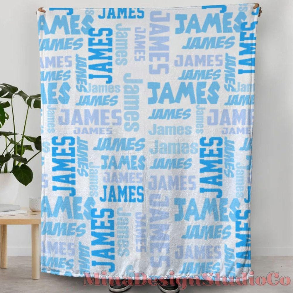 Personalized Custom Name Blanket, Baby Name Blankets for Daughter Son, Birthday Boy Birthday Girl Blanket, Christmas Blanket Gift Home Decor