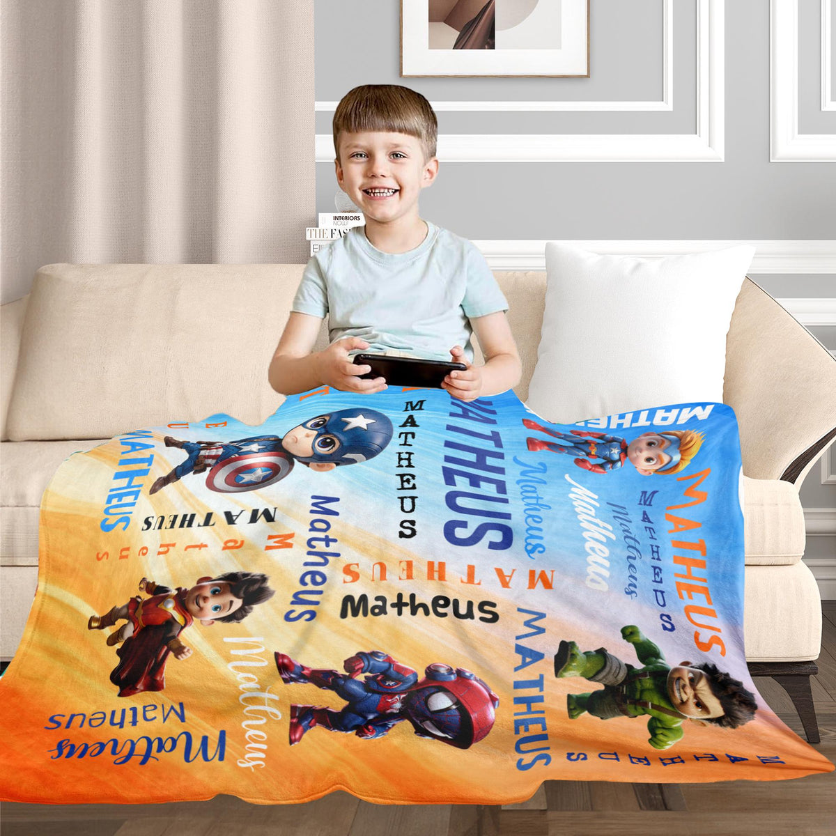 Personalized Super Hero Blanket, Custom Hero Baby Name Blanket, Blanket With Name, Custom Kids Name Blanket, Gift Blanket For Baby Boy