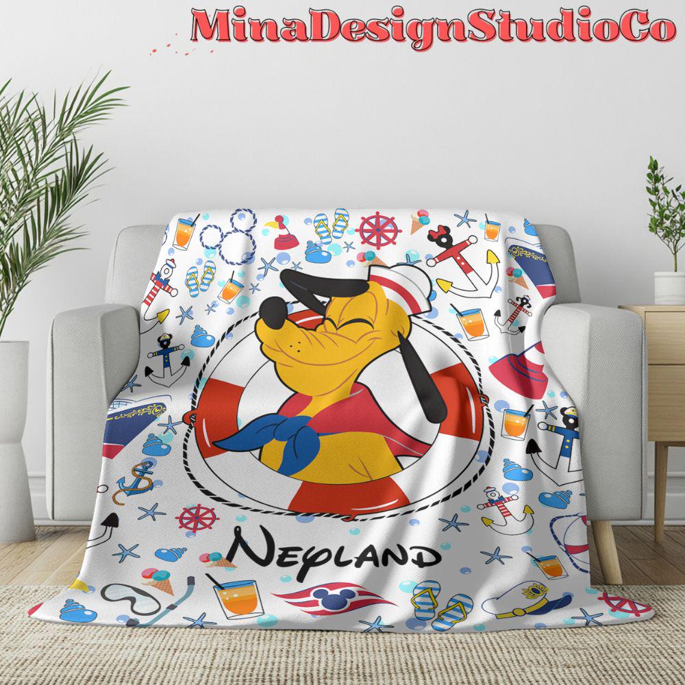 Personalized All Characters Disney Cruise Blanket, Mickey & Friends Birthday Cruise Gift Home Decor, Disney Family Cruise Vacation 2025 Gift