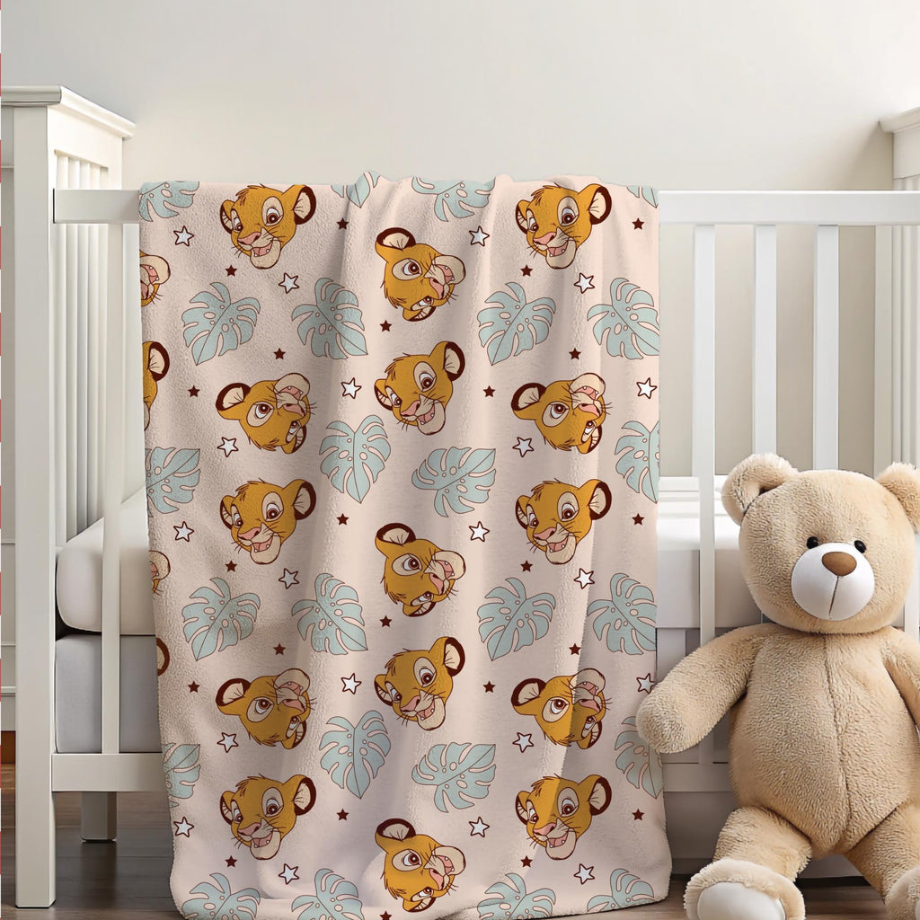 Simba Sherpa Blanket, Lion King Toddler Blanket, Customizable Baby Blanket, Disney Home Decor, Disney Blanket for Kids, Baby Shower Gift