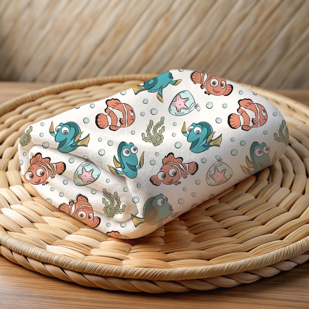 Finding Nemo Sherpa Blanket, Finding Dory Plush Blanket, Disney Blanket for Kids, Baby Shower Gift, Customizable Blanket for Toddler Nursery