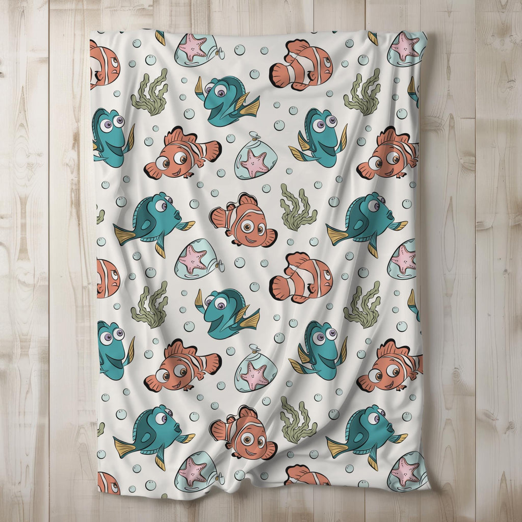 Finding Nemo Sherpa Blanket, Finding Dory Plush Blanket, Disney Blanket for Kids, Baby Shower Gift, Customizable Blanket for Toddler Nursery