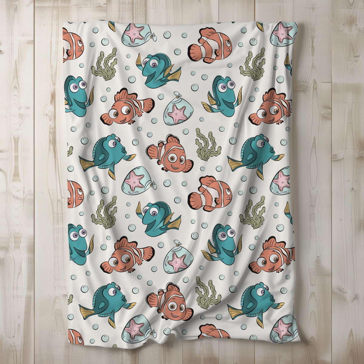 Finding Nemo Sherpa Blanket, Finding Dory Plush Blanket, Disney Blanket for Kids, Baby Shower Gift, Customizable Blanket for Toddler Nursery