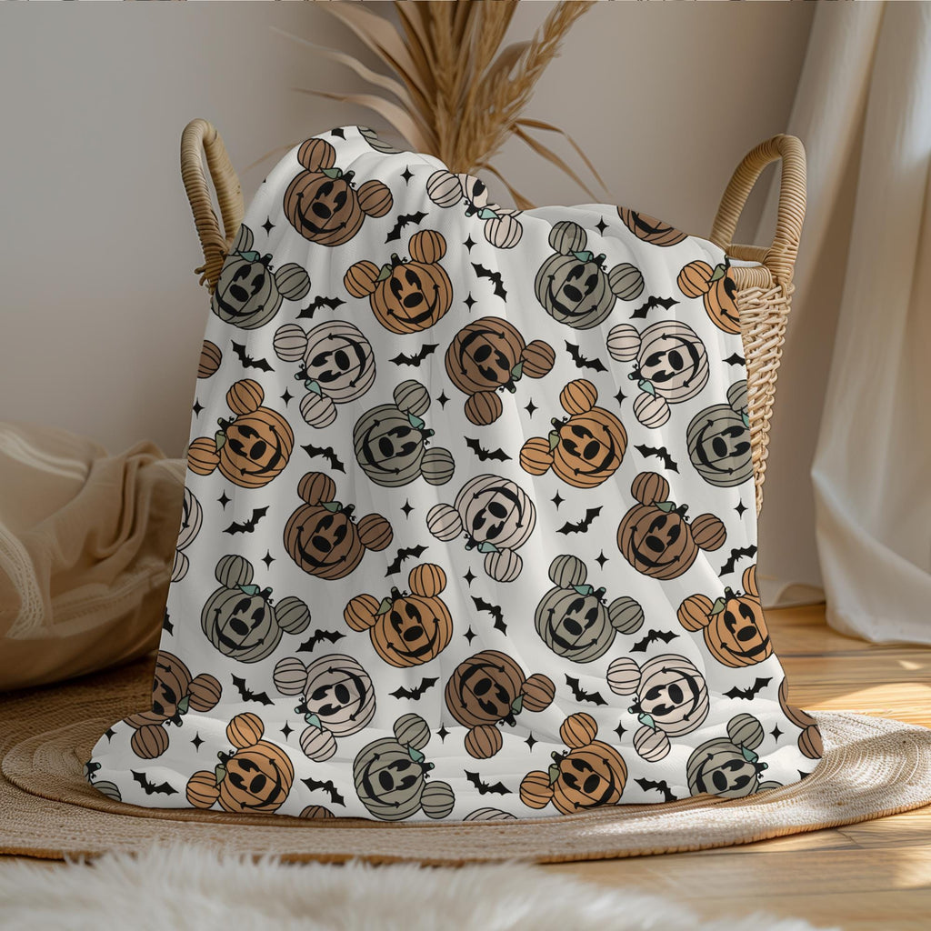 Halloween Mickey Mouse Blanket, Sherpa Blanket, Custom Throw Blanket, Mickey Pumpkin, Disney Halloween, Disney Home Fall Decor, Fall Blanket