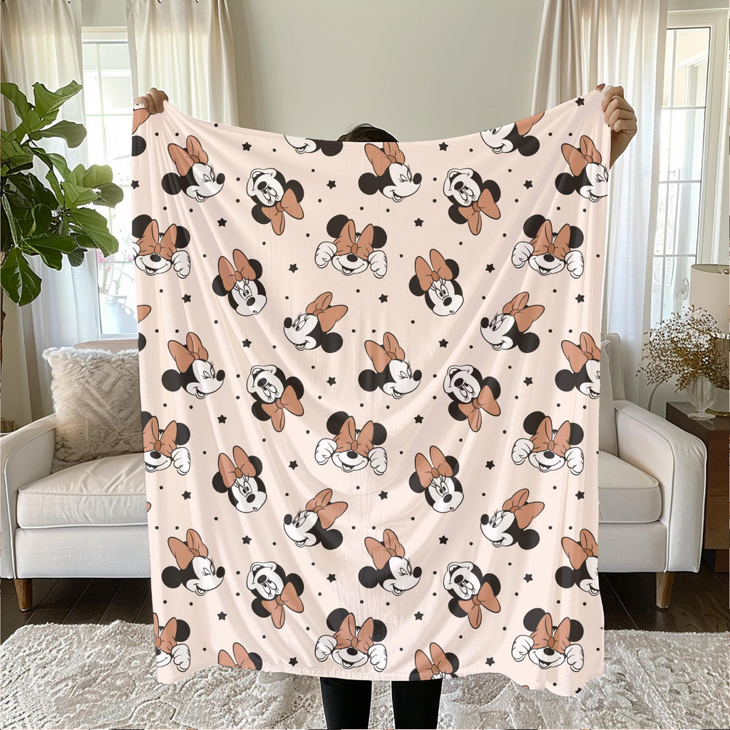 Minnie Mouse Personalized Blanket, Disney Plush Blanket, Kids Sherpa Throw, Disney Home Decor, Custom Name Blanket, Newborn Baby Blanket