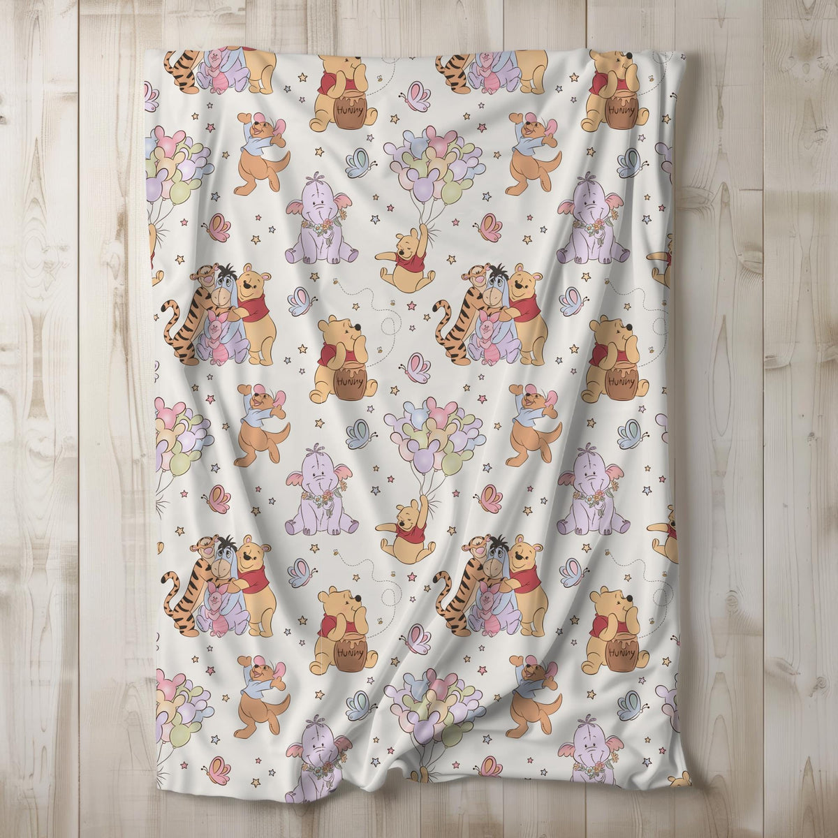 Winnie the Pooh Sherpa Blanket, Tigger Toddler Blanket Customizable Baby Blanket Disney Home Decor, Disney Blanket for Kid, Baby Shower Gift