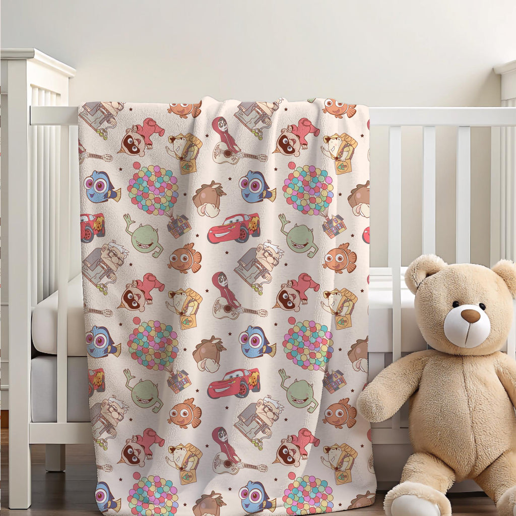 Disney Sherpa Blanket, Toddler Blanket, Customizable Baby Blanket, Disney Home Decor, Disney Blanket for Kids, Baby Shower Gift