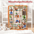 Personalized All Characters Disney Blanket, Mickey & Friends Birthday Boy Gift, Birthday Girl Home Decoration, Family Birthday Gift for Kids
