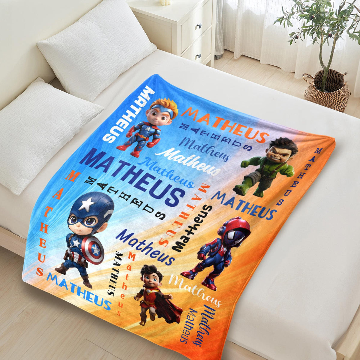 Personalized Super Hero Blanket, Custom Hero Baby Name Blanket, Blanket With Name, Custom Kids Name Blanket, Gift Blanket For Baby Boy
