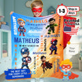 Personalized Super Hero Blanket, Custom Hero Baby Name Blanket, Blanket With Name, Custom Kids Name Blanket, Gift Blanket For Baby Boy
