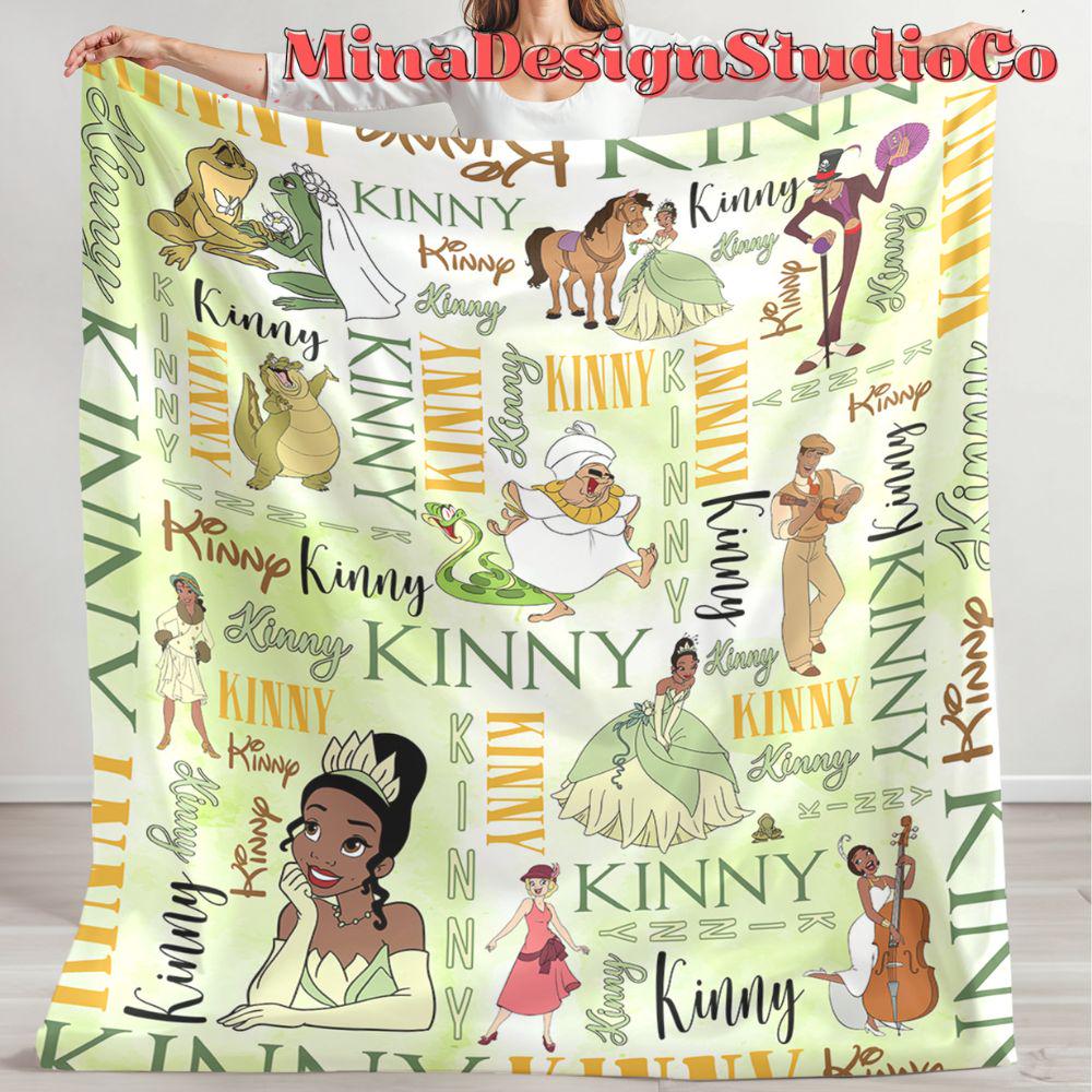 Personalized Watercolor Disney The Princess and the Frog Blanket, Disney Princess Tiana Blanket, Baby Girl Tiana Birthday Girl Home Decor