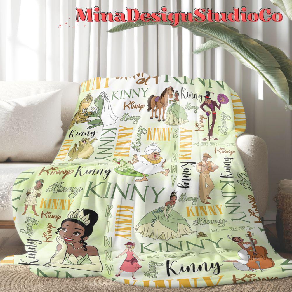 Personalized Watercolor Disney The Princess and the Frog Blanket, Disney Princess Tiana Blanket, Baby Girl Tiana Birthday Girl Home Decor