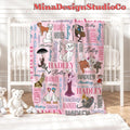Personalized Watercolor Disney The Aristocats Blanket, The Aristocats Marie Cat Lovers Birthday Girl Home Decor Disney Cat Baby Girl Blanket