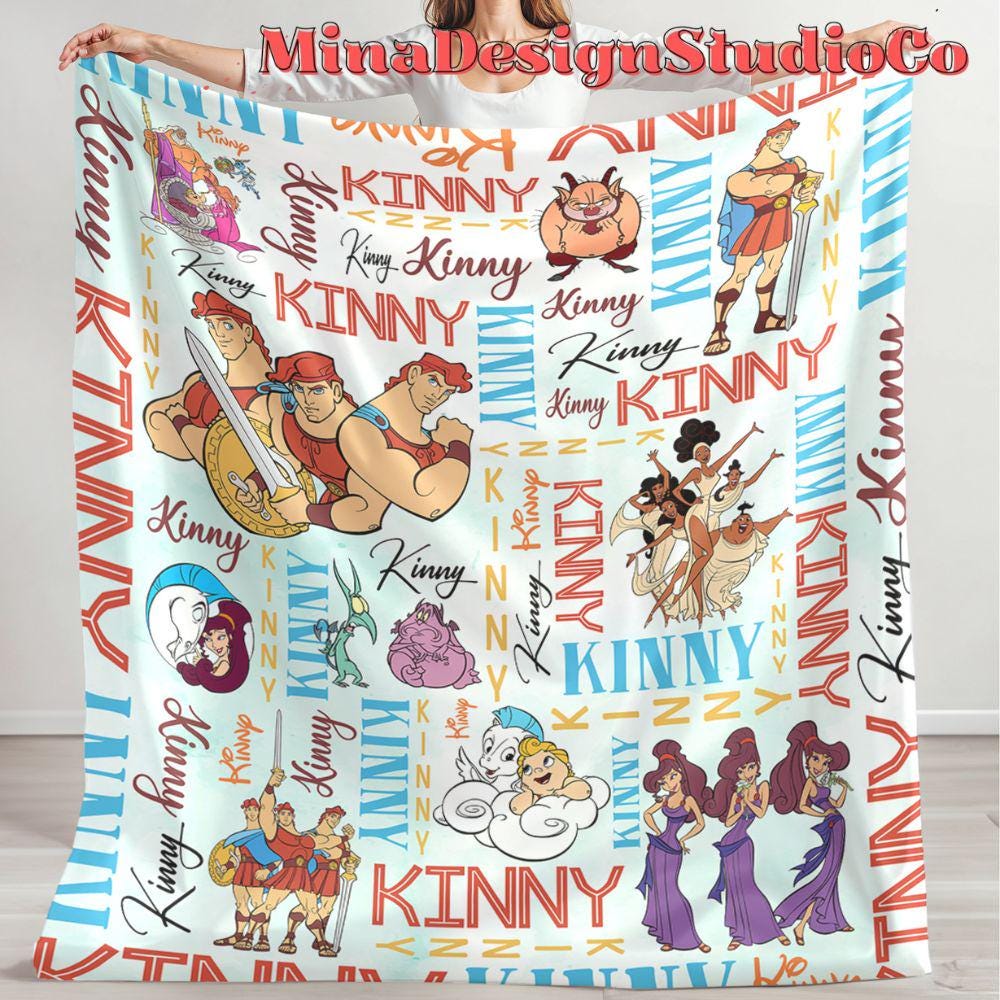 Personalized Watercolor Disney Hercules Blanket, Hercules Megara Hades Home Decor, Hercules Birthday Boy Blanket, Hercules Diva The Muses