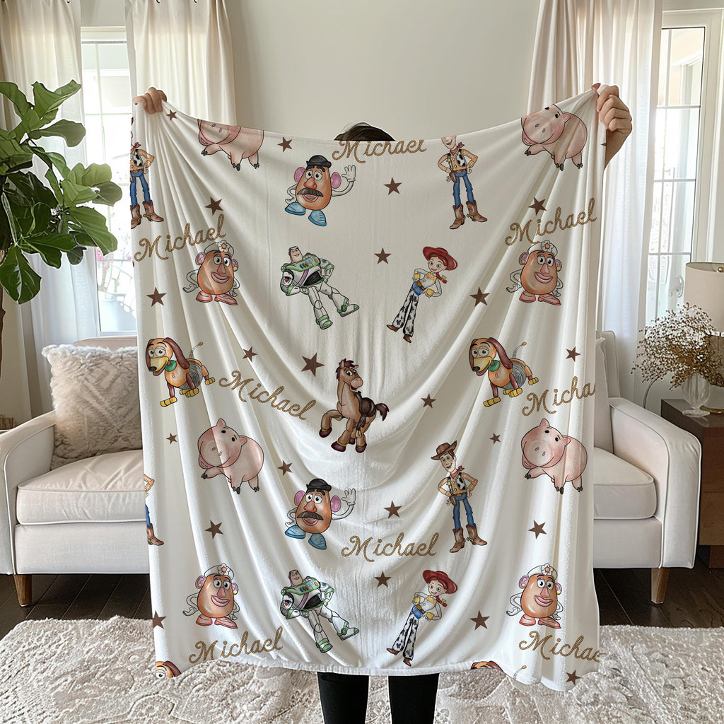 Toy Story Velveteen Plush Blanket, Kids Room Decor,Cozy Movie Night Throw,DisneyPixarNursery Bedding, Buzz Lightyear Woody Gift