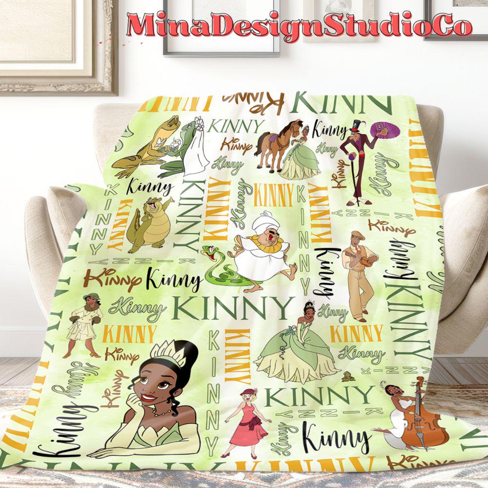 Personalized Watercolor Disney The Princess and the Frog Blanket, Disney Princess Tiana Blanket, Baby Girl Tiana Birthday Girl Home Decor
