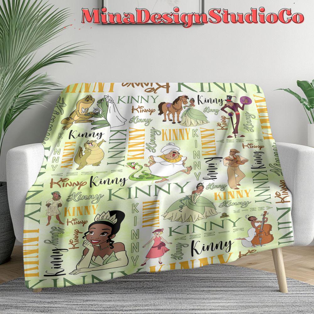 Personalized Watercolor Disney The Princess and the Frog Blanket, Disney Princess Tiana Blanket, Baby Girl Tiana Birthday Girl Home Decor