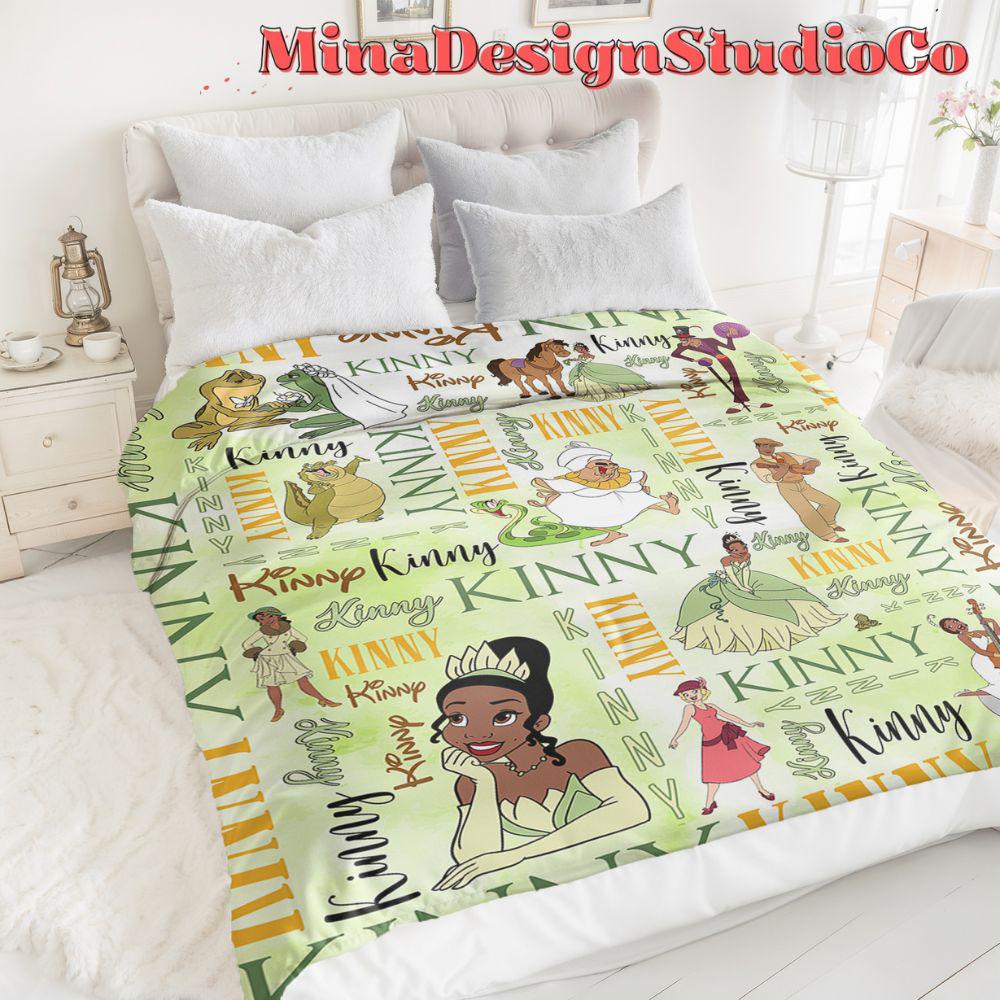 Personalized Watercolor Disney The Princess and the Frog Blanket, Disney Princess Tiana Blanket, Baby Girl Tiana Birthday Girl Home Decor